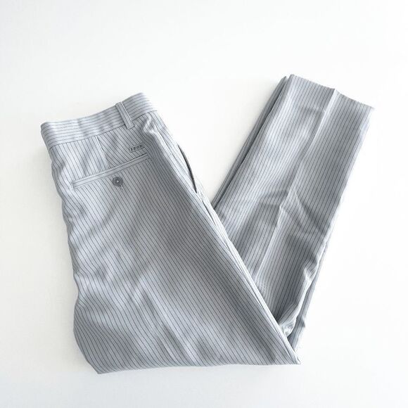 Izod Mens Trouser Golf Pants Casual Career Stripes Gray Size 32 - Picture 1 of 10